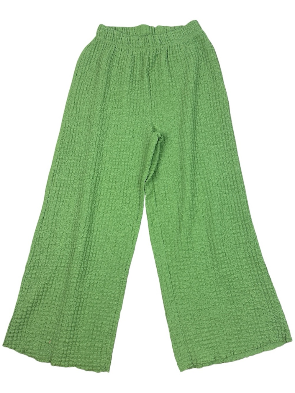 Zara Kids Green Wide-Leg Textured Boho Pants